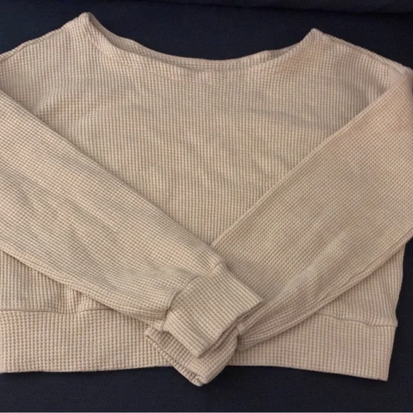 Kimberly Lounge Set Women’s Small XS Beige Waffle Knit Matching Set Cozy Two Pie - Picture 2 of 7